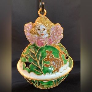 Vintage Cloisonné Angel Bell Ornament/Decoration.